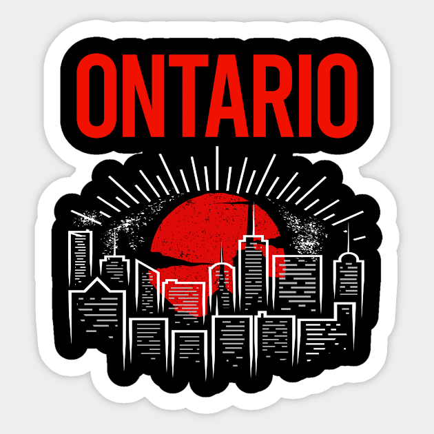 Red Moon Ontario Sticker by flaskoverhand